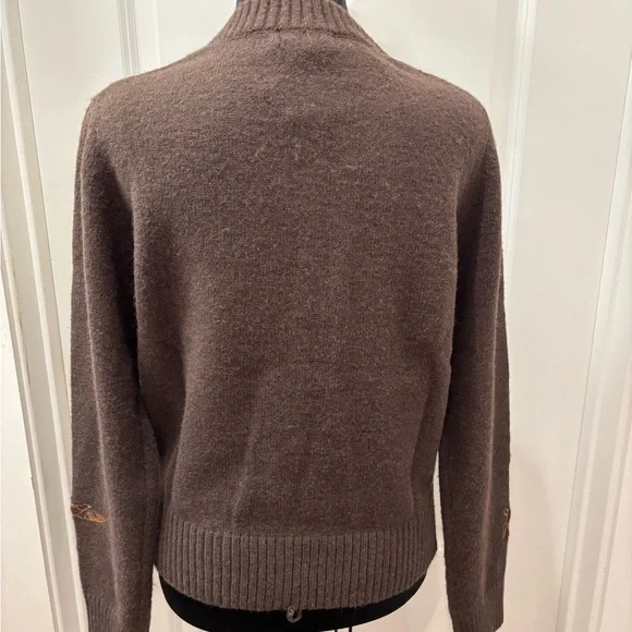 NWT Blu Pepper Brown Cardigan with Embroidered Wildlife - L - Picture 2 of 12